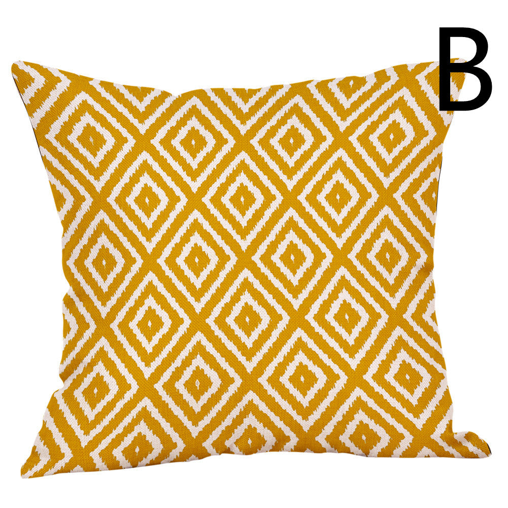 Modern Geometric Lumbar Pillow: Digital Print Support for Car & Sofa