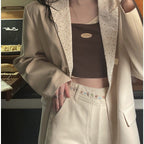 Women's Retro Straight Jeans | Apricot Pure Cotton Denim