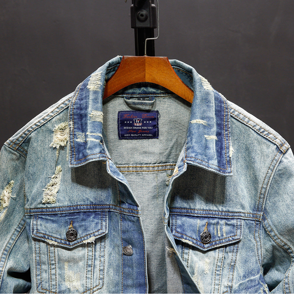 Men's Classic Washed Denim Jacket: The 100% Cotton Outer Layer