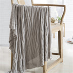 All-Season Bamboo Knitted Throw Blanket: Cooling, Hypoallergenic Comfort