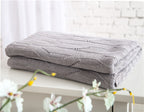 All-Season Bamboo Knitted Throw Blanket: Cooling, Hypoallergenic Comfort