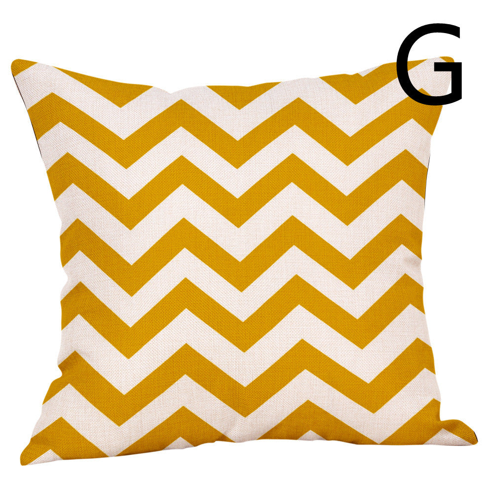 Modern Geometric Lumbar Pillow: Digital Print Support for Car & Sofa