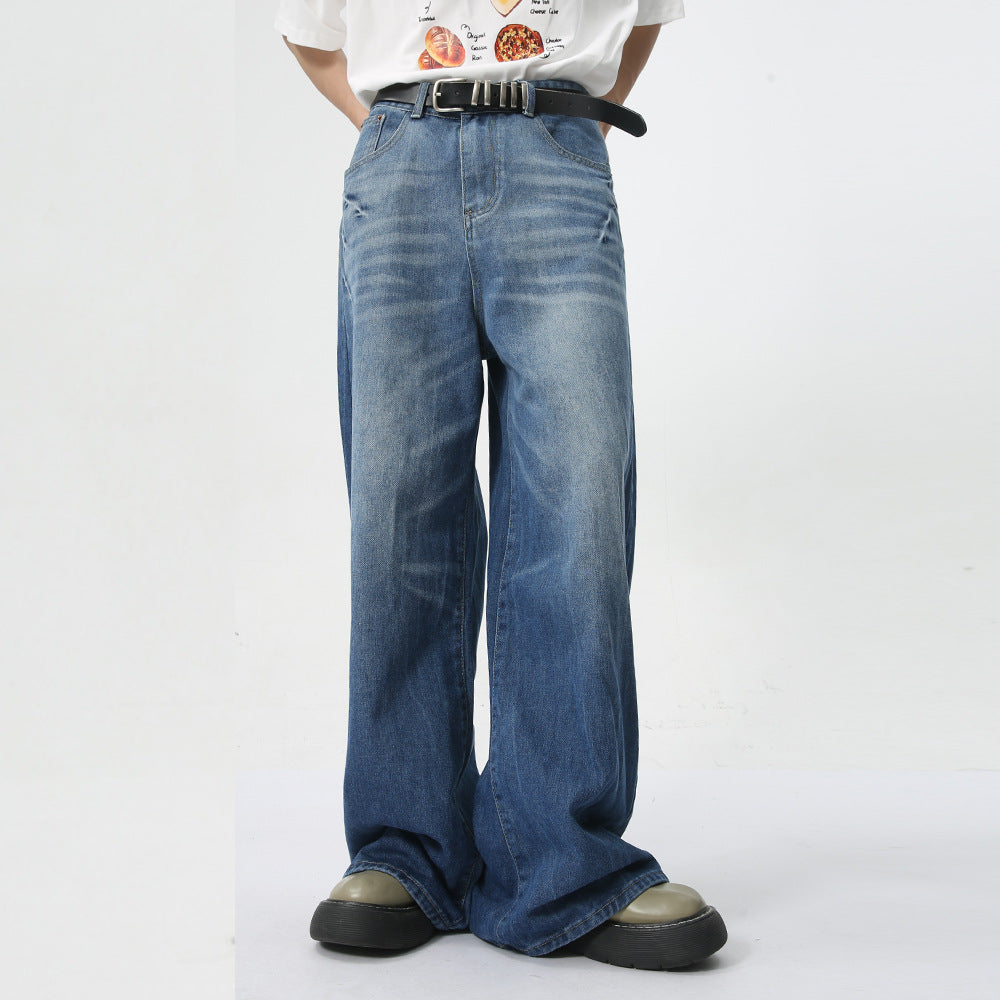 Men's Summer Relaxed-Fit Jeans: Breathable Cotton Straight Leg