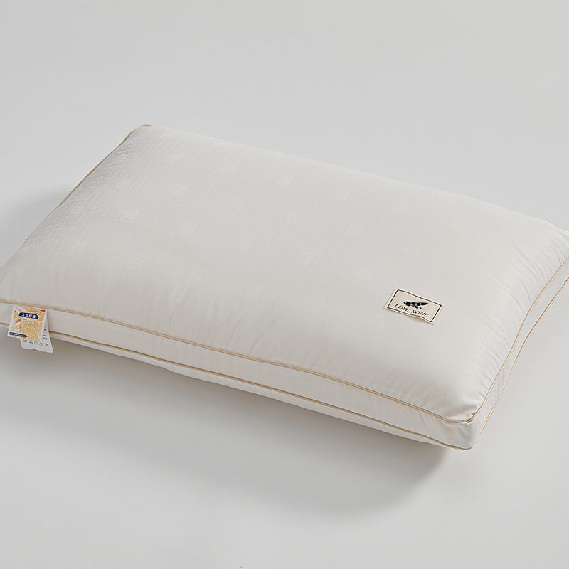 Soybean Single-Side Middle Pillow - White, Rectangular (10-15cm Height)
