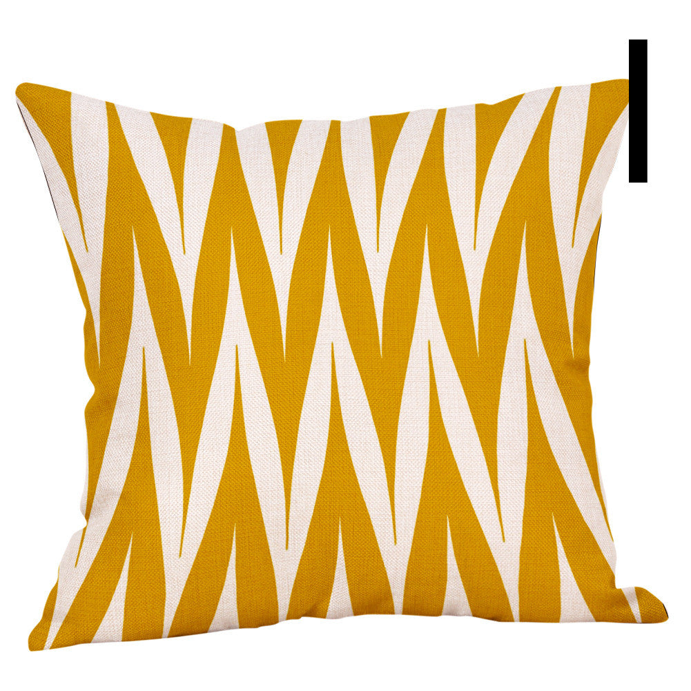 Modern Geometric Lumbar Pillow: Digital Print Support for Car & Sofa