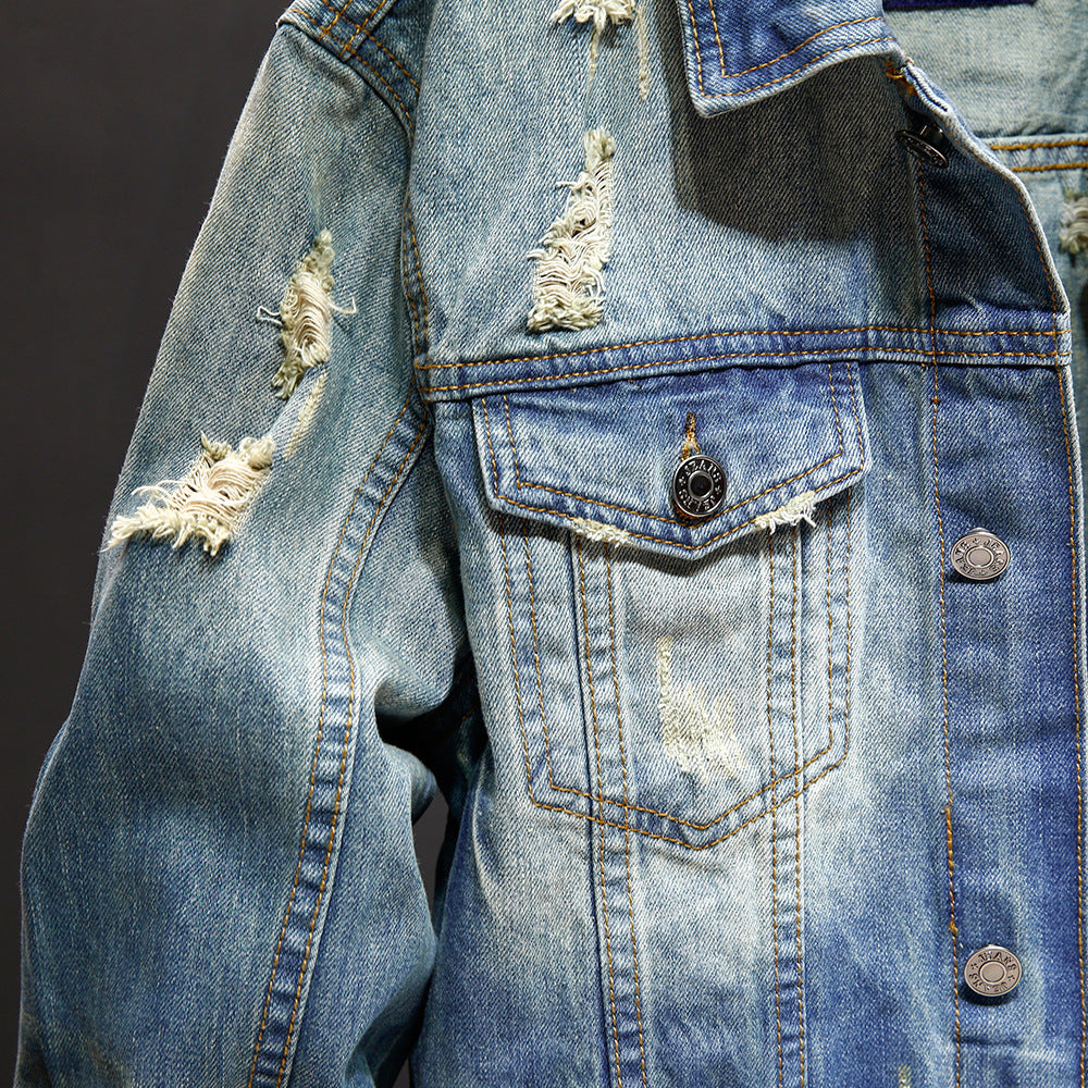 Men's Classic Washed Denim Jacket: The 100% Cotton Outer Layer