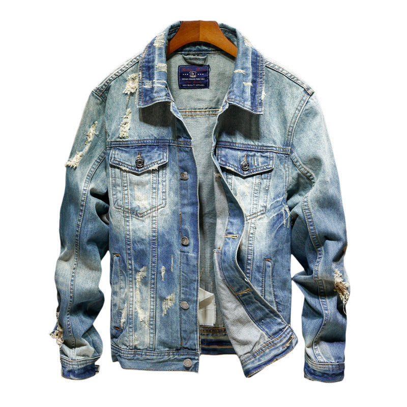 Men's Classic Washed Denim Jacket: The 100% Cotton Outer Layer