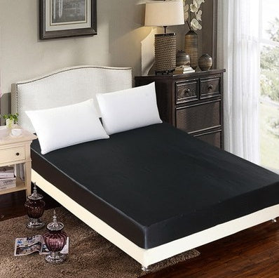 Solid Color Ice Silk Fitted Sheet Bedding Set | Summer Cooling Fabric