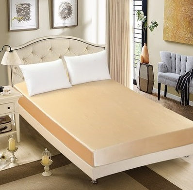 Solid Color Ice Silk Fitted Sheet Bedding Set | Summer Cooling Fabric