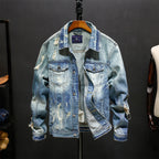 Men's Classic Washed Denim Jacket: The 100% Cotton Outer Layer