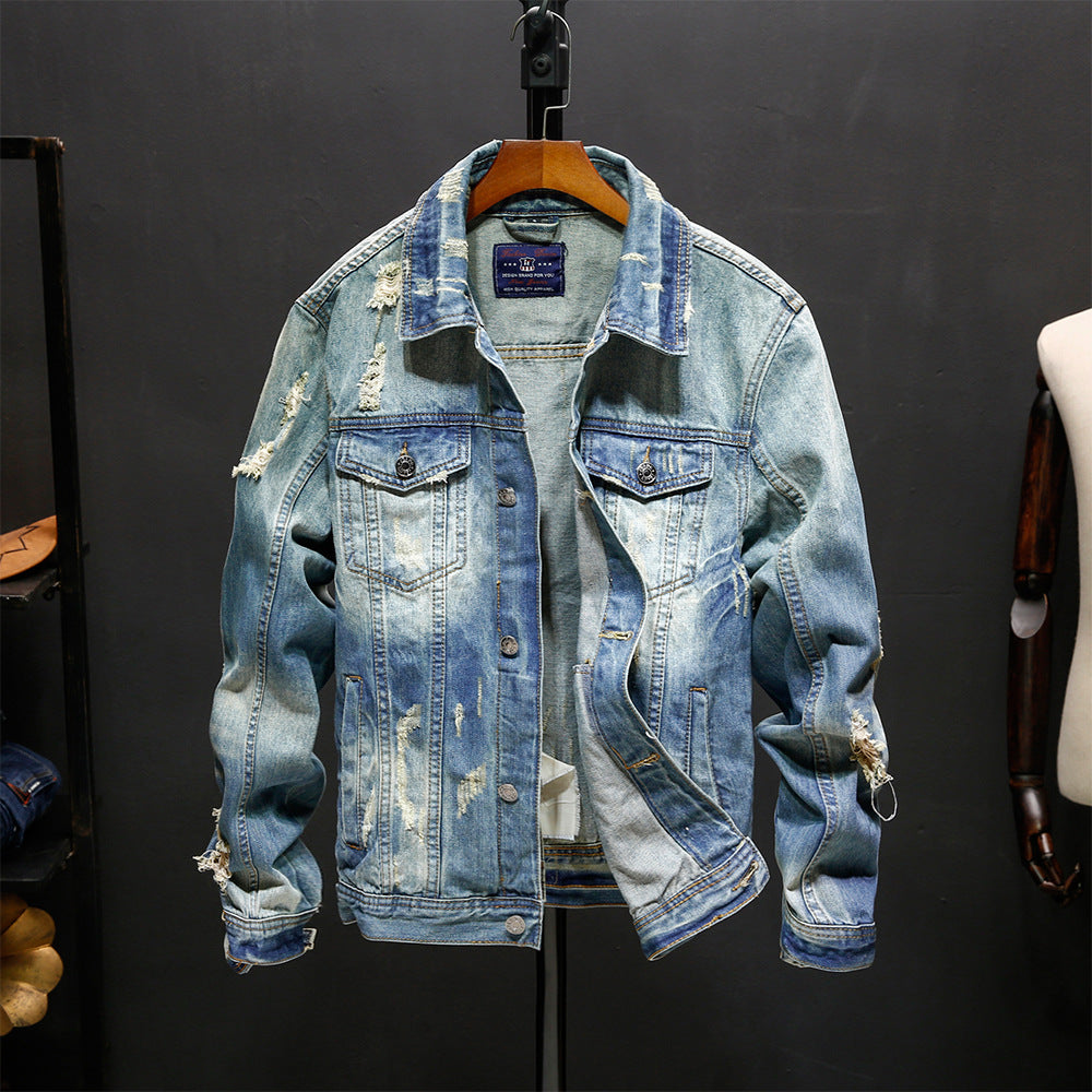 Men's Classic Washed Denim Jacket: The 100% Cotton Outer Layer