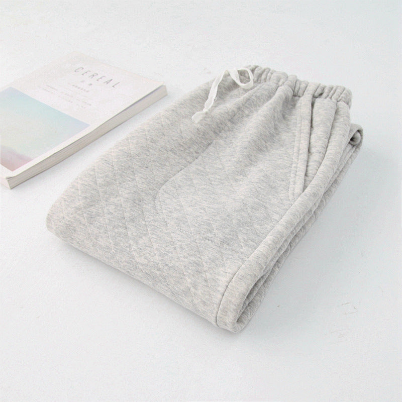 Women's Thickened Cotton Air-Layer Trousers: Plush, Skin-Safe Loungewear