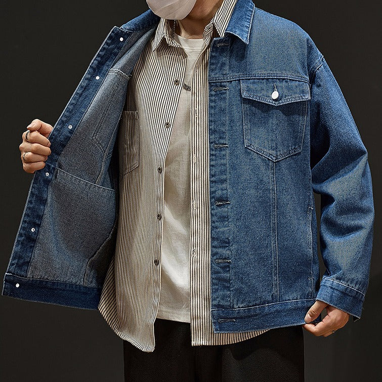 Men's Classic 100% Cotton Denim Jacket: The Skin-Friendly Layer