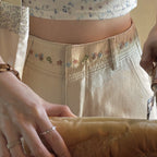 Women's Retro Straight Jeans | Apricot Pure Cotton Denim