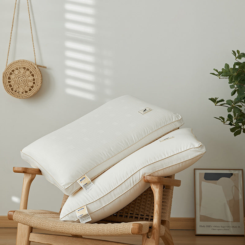Soybean Single-Side Middle Pillow - White, Rectangular (10-15cm Height)