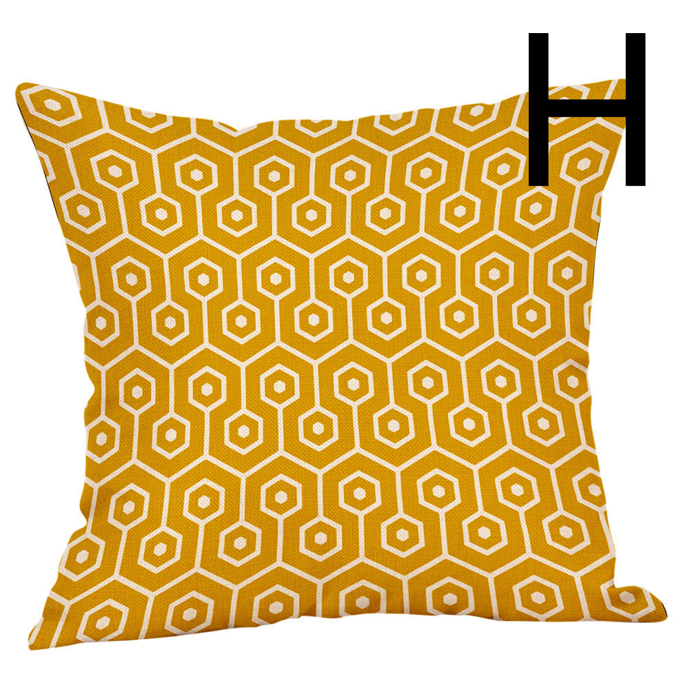Modern Geometric Lumbar Pillow: Digital Print Support for Car & Sofa