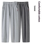 Men's Pure Cotton Loose Trousers: All-Day Breathable Comfort