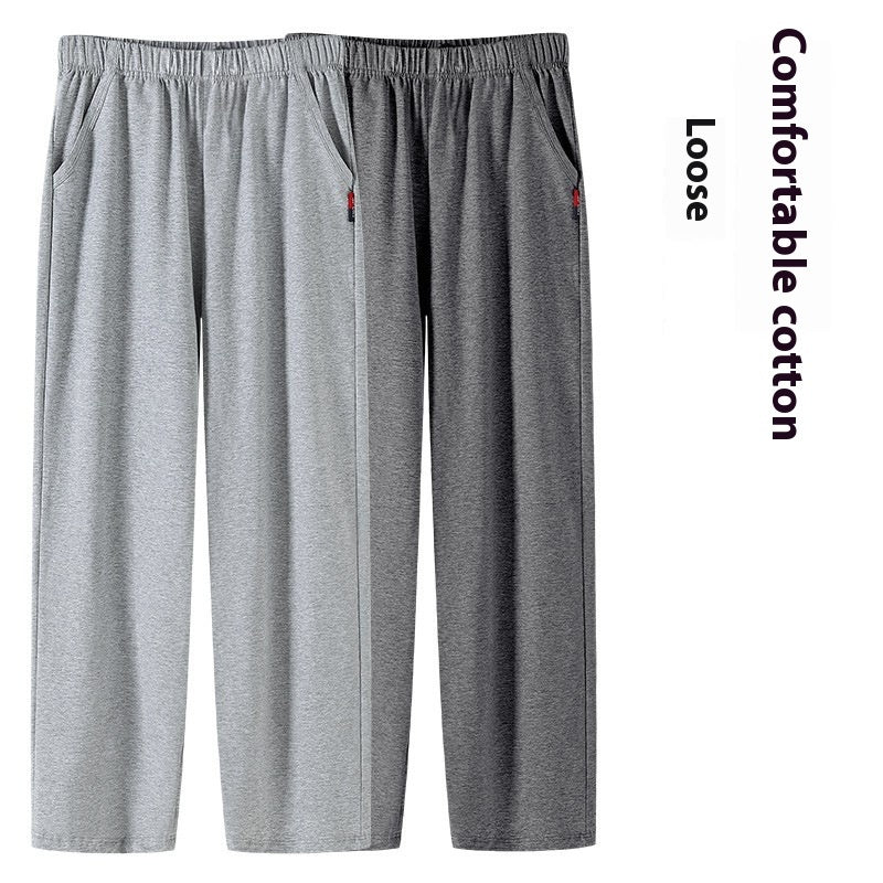 Men's Pure Cotton Loose Trousers: All-Day Breathable Comfort