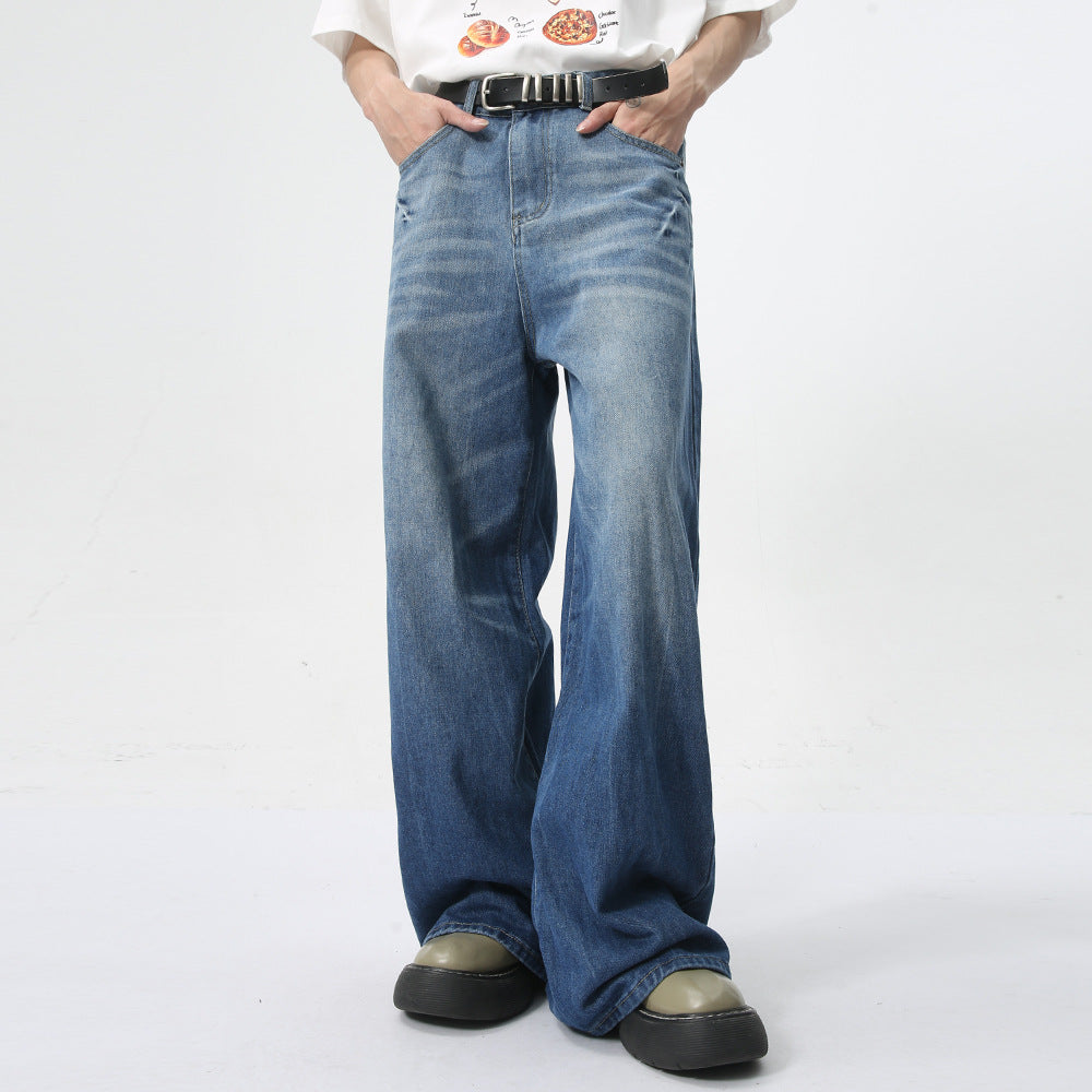 Men's Summer Relaxed-Fit Jeans: Breathable Cotton Straight Leg
