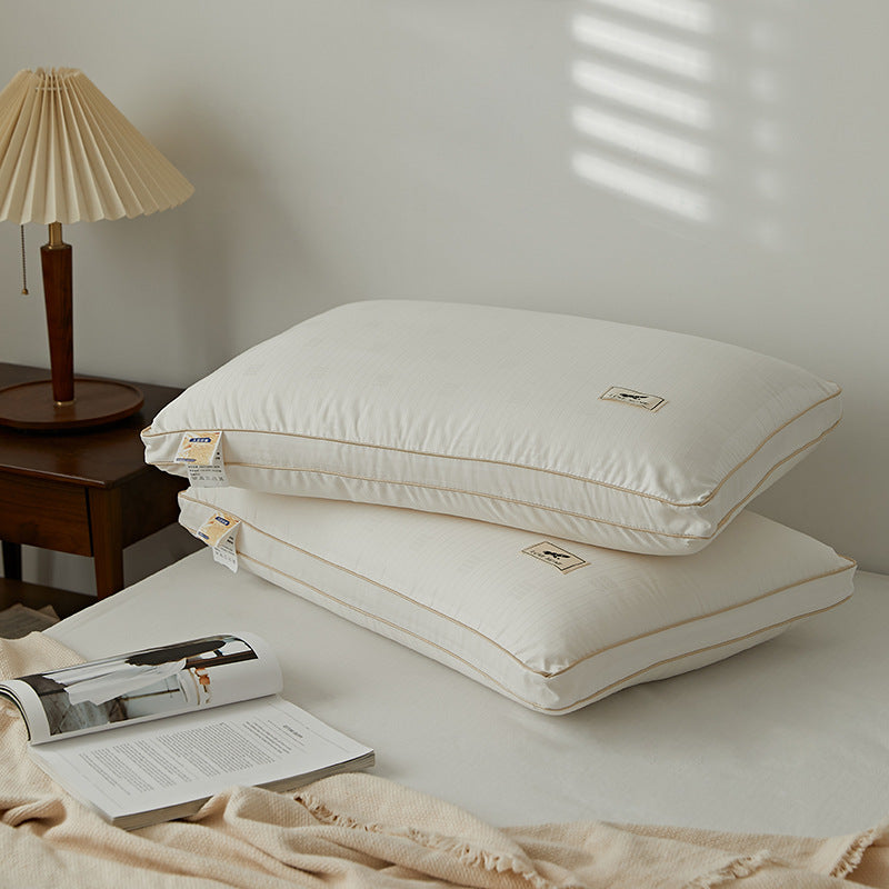 Soybean Single-Side Middle Pillow - White, Rectangular (10-15cm Height)