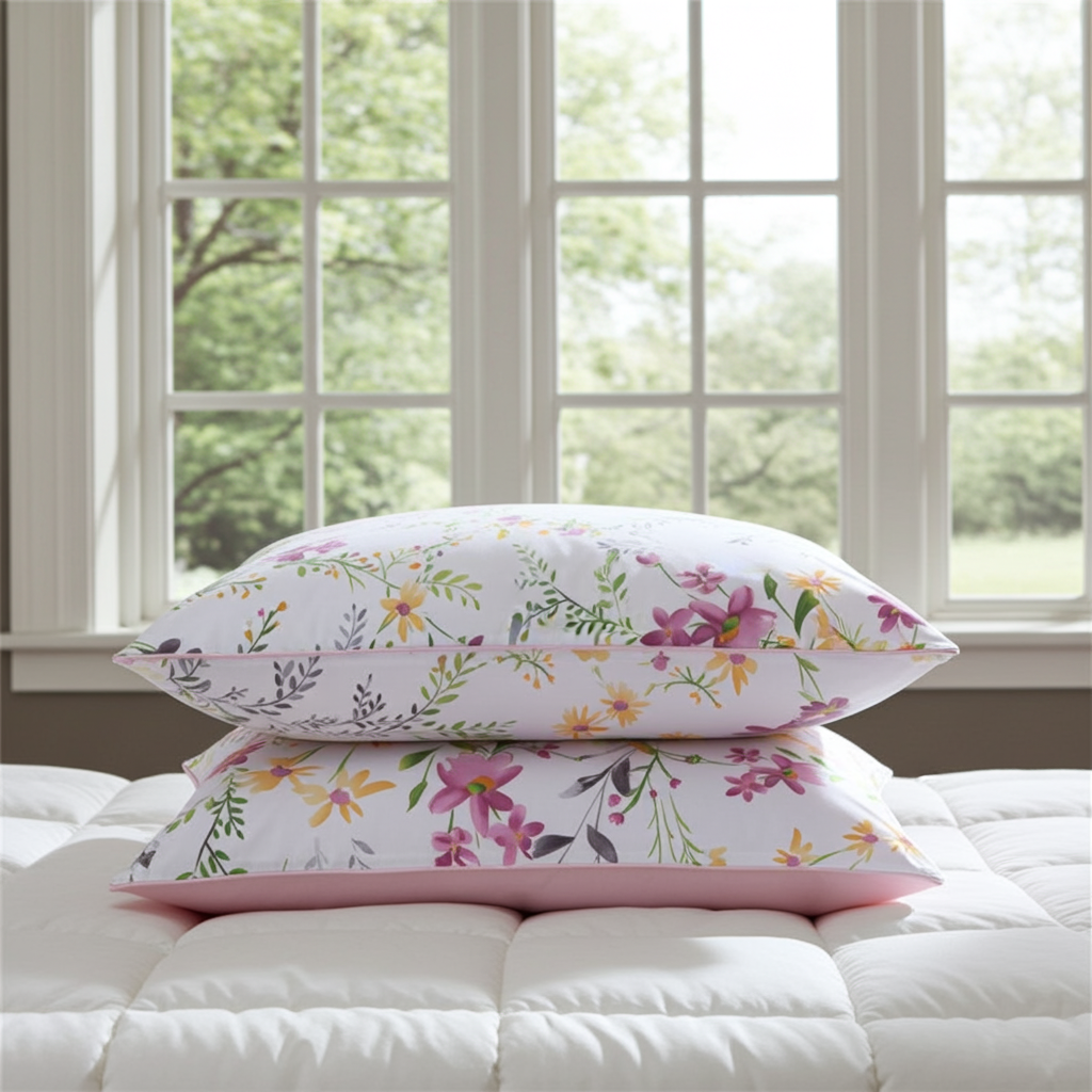 100% Long-Staple Cotton Pillow | Hypoallergenic Bedding Essential